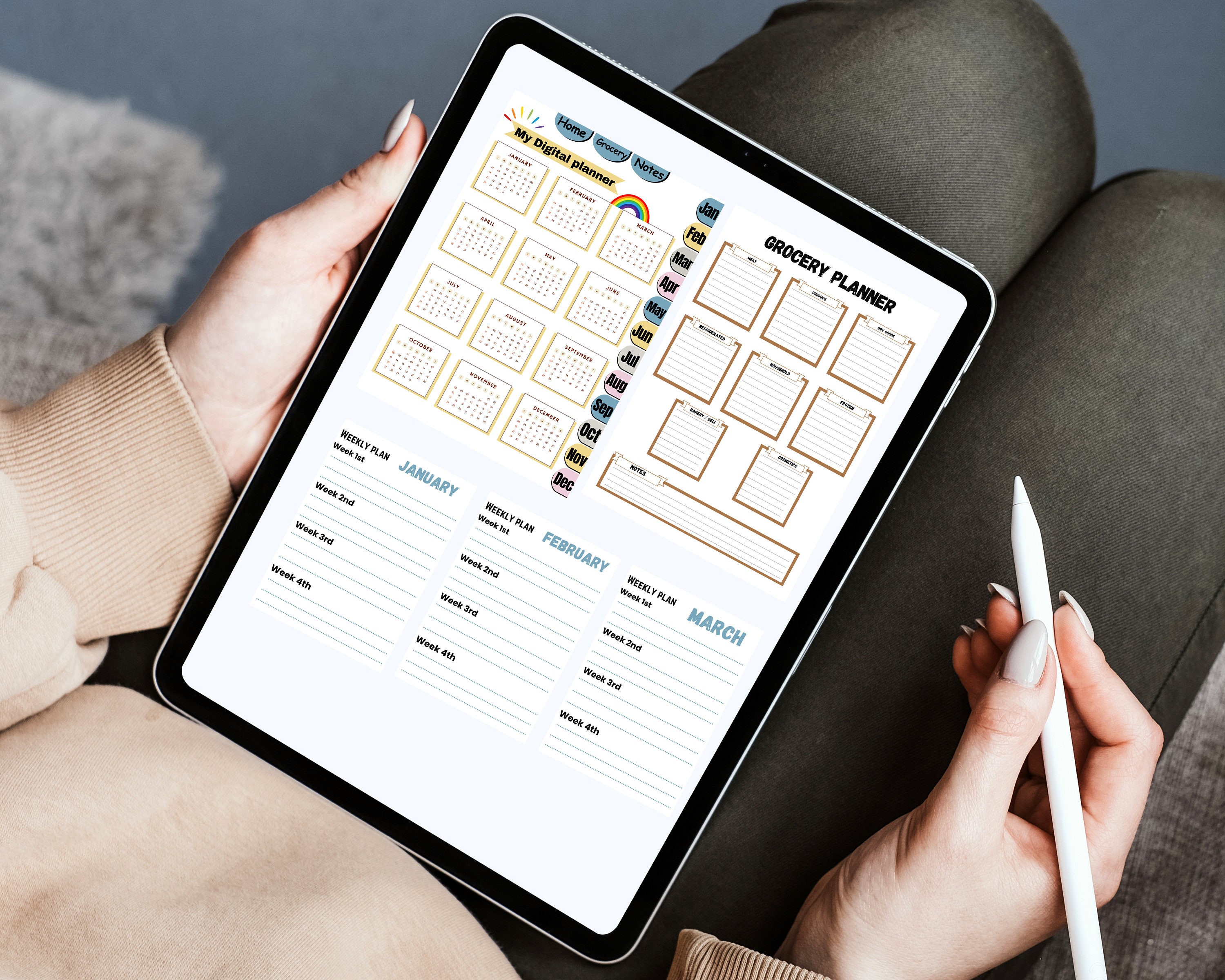 Yearly Digital Planner, Yearly Planner Goodnotes Template, Yearly Planner Page, Hyperlinked ...