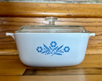 Vintage RARE Corning Ware Blue Cornflower 48oz 1 1/2 Qt Casserole Dish P-1-1/2-B