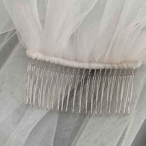 velo de novia de perlas, velo de perlas color marfil para boda, velo nupcial de perlas, velo blanco hasta la punta de los dedos, velo de capilla color marfil, velos de novia largos imagen 11