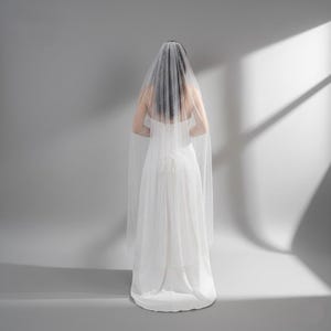 velo de novia de perlas, velo de perlas color marfil para boda, velo nupcial de perlas, velo blanco hasta la punta de los dedos, velo de capilla color marfil, velos de novia largos imagen 8