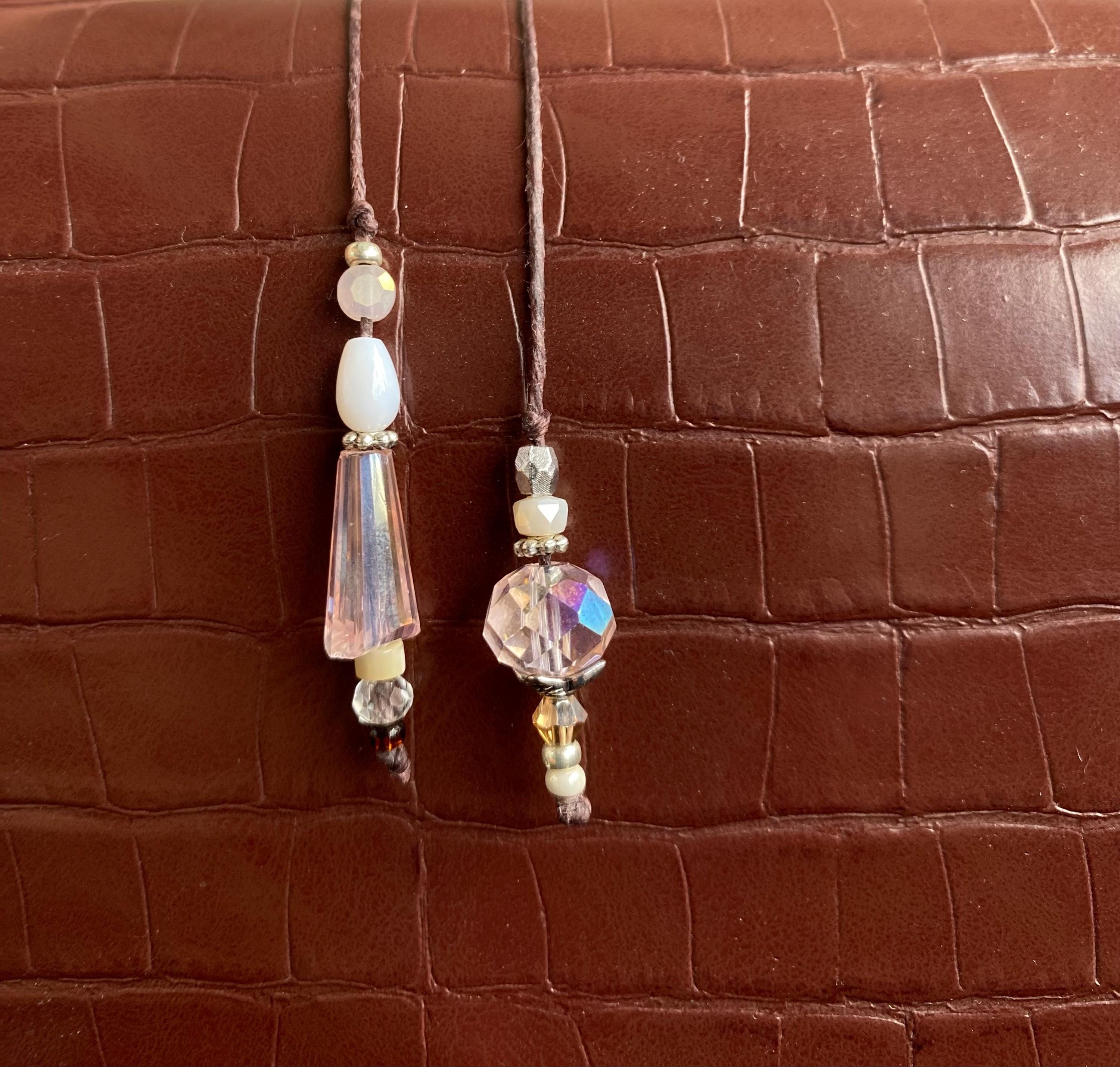 Glass Prism Bead String Bookmark - Etsy