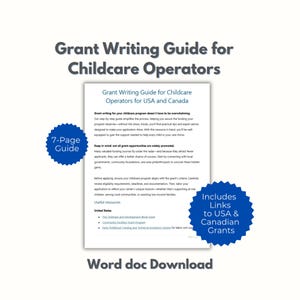 Childcare Grant Writing Guide: USA & Canadian Grants (Digital Download)