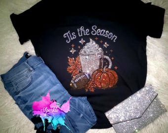 BITTE LESEN SIE DIE BESCHREIBUNG: Pumpkin Spice Latte Kristallisiertes T-Shirt aus hochwertigem Glas