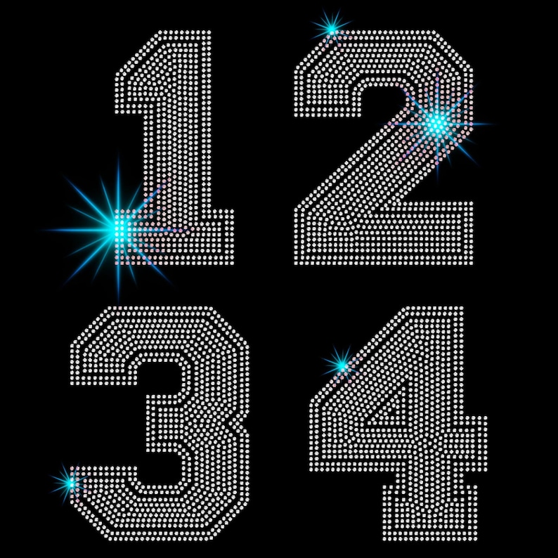 Crystal Rhinestone Jersey Number Iron on Transfer: DIY Shirt Design - Etsy