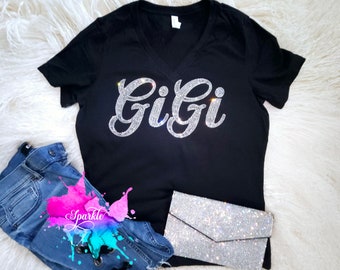 POR FAVOR LEA LA DESCRIPCIÓN Camiseta GiGi con diamantes de imitación: Camiseta brillante para abuela