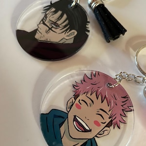Handmade Choso and Itadori Keychains | Acrylic Painted | Jujutsu Kaisen Anime Merch | Custom Choso & Itadori Keychains for Anime Fans