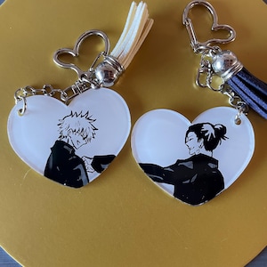 Handmade Gojo und Geto Schlüsselanhänger | Acrylfarbe gemalt | Jujutsu Kaisen Merch | Gojo Satoru & Geto Suguru Schlüsselanhänger für Anime Fans