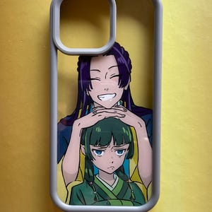 Handmade Maomao and Jinshi iPhone 15 Pro Max Case | Acrylic Painted | The apothecary diaries  iPhone Cover | Funda de Maomao y Jinshi