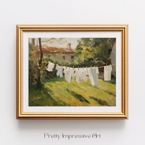 Laundry Room Art, Farmhouse Laundry Painting Vintage Farmhouse Decor Painting, PRINTABLE Wall Art Garden painting Antique art | 0003