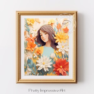 Paper Wildflowers 3D, Floral Paper Art, Paper Flowers Crafted, Paper Cutouts, Paper cut art, flower paper cut, quilling art print | 1028