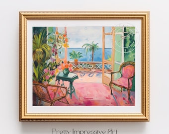 Matisse poster, mediterranean art print, print matise, matisse collioure, henry matisse, downloadable print,  beach house decor / 0201