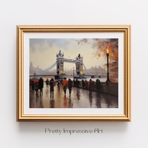London Art, London Art Print, London Artwork, London Illustration, London City Print, Tower Bridge, London Bridge Painting | 0119