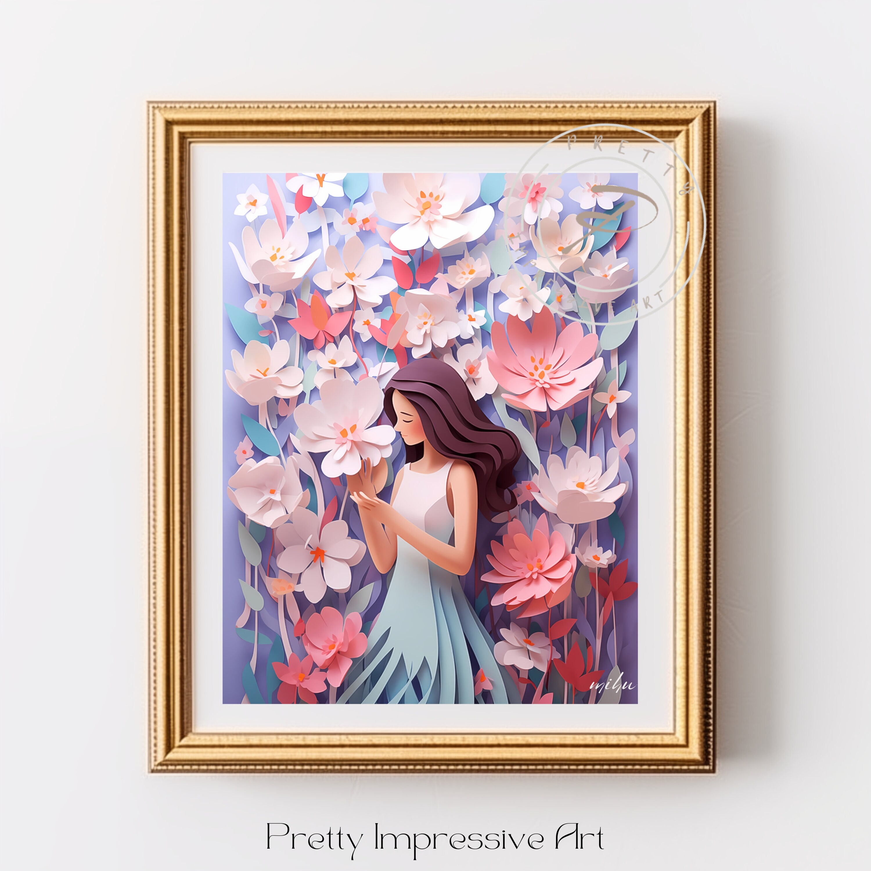 Paper Wildflowers 3D, Floral Paper Art, Paper Flowers Crafted, Paper Cutouts, Paper cut art, flower paper cut, quilling art print | 1030