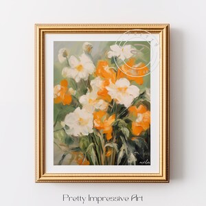 Flowering Garden, Countryside Cottage, Farm House Wall Art, Classic Fine Art, Wildflower Meadow, Daisy Painting, cottagecore DECOR | 0211
