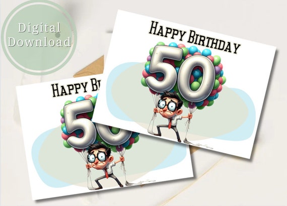 Biglietto Di Auguri 50° Compleanno Formato A5 - Divertente E Di Alta Qualità Con Busta - Fatto In Inghilterra