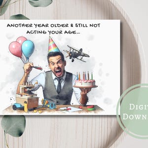 Funny Birthday Card Instant Printable Digital Download Greeting Gift for Friends