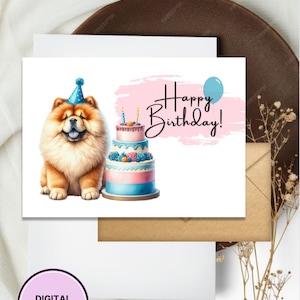 Chow Chow Puppy Birthday Card: Dog Lover Gift (Digital Download)