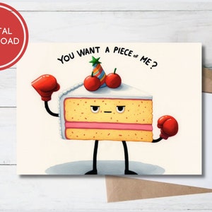 Tarjeta de cumpleaños divertida para imprimir, tarjetas de felicitación divertidas, idea de regalo para él o para ella