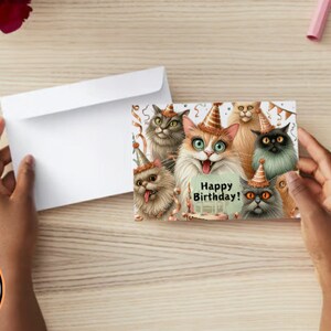 Funny Birthday Card Printable Digital Download Greeting Gift for Cat ...