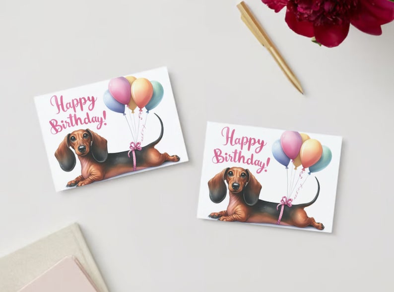 Funny Dachshund Birthday Card, Dog Lover Gift (digital Download) - Etsy