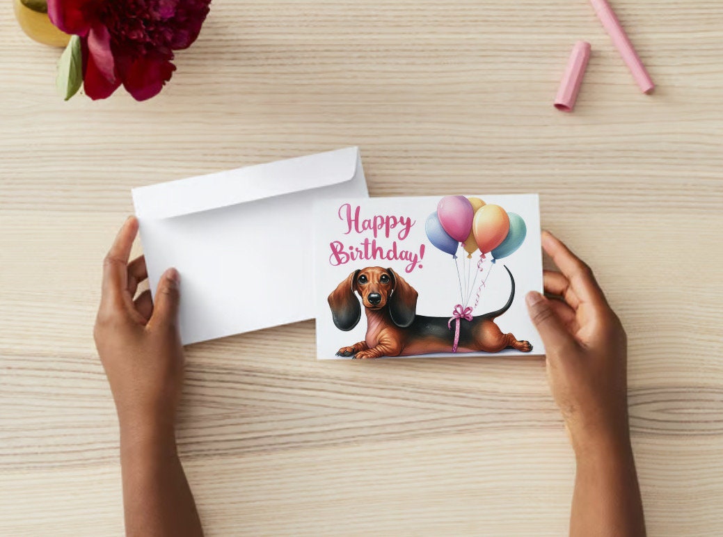 Funny Dachshund Birthday Card, Dog Lover Gift (digital Download) - Etsy