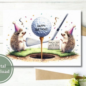 Lustige Golf Geburtstagskarte niedliches druckbares digitales Download Grußgeschenk für Ihn / für Sie