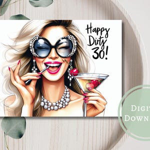 Biglietto d'auguri per i 30 anni, stampabile e divertente, da scaricare in formato digitale, regalo per trentenni