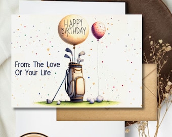 Digital Download Birthday Card Funny Printable Greeting Cards Golf Birthday Gift Ideas for Him