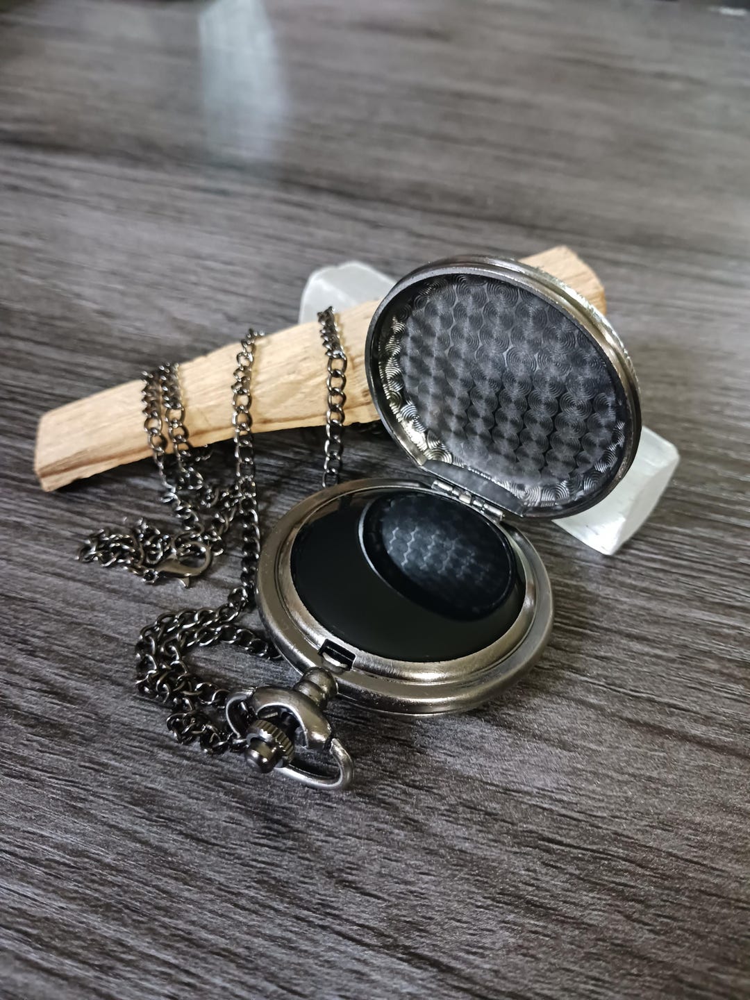 Back in Stock! Scrying Mirror, Black Mirror, Pendant, Locket Necklace, Pocket Watch, Divination, Metaphysical Tool, Witchy Gift - Etsy