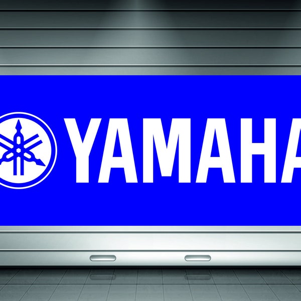 Yamaha Logo Banner Vinyl, Garage Sign,office or showroom, Flag, Racing Poster, Auto Car Shop, Car Poster, Garage Decor