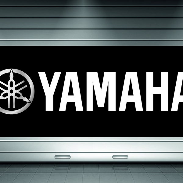 Yamaha Logo Banner Vinyl, Garage Sign,office or showroom, Flag, Racing Poster, Auto Car Shop, Car Poster, Garage Decor