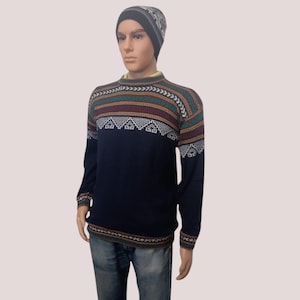 Blue alpaca sweater mens and womens, alpaka pullover Peru/ alpaca sweater mens/ alpaka strickjacke Peru / Peruvian alpaca sweaters size M-L