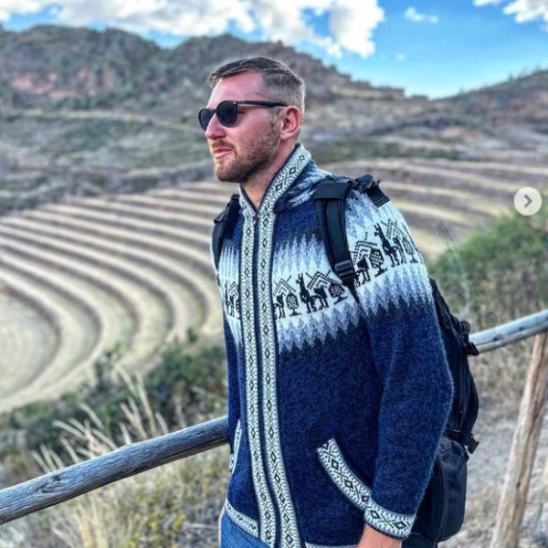 Navy blue Alpaca sweater mens and womens/ alpaka pullover Peru / unisex / Peruvian alpaca sweaters for sale / alpaka strickjacke peru