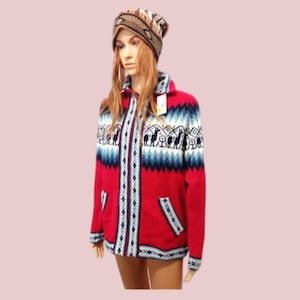 Red Alpaca pullover mens and womens/ alpaka pullover Peru / unisex / Peruvian alpaca sweaters for sale