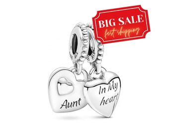 Aunt & Niece Divisible Heart Charm, Charms für Armband, Mädchen baumeln Charm, Patronus Charm, beste Geschenke für Geburtstag