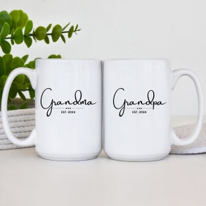 Custom Mugs for New Grandparents, Personalized Gift for New Grandma & Grandpa, Baby Announcement Mug, mothers day gift, custom coffee mug