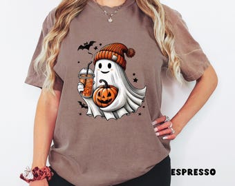 Halloween Comfort Colors® Shirt, Ghost Tshirt, Trick or Treat Shirt,Spooky Season TShirt, Cute Halloween Shirt,Womens Halloween Tee, Pumpkin