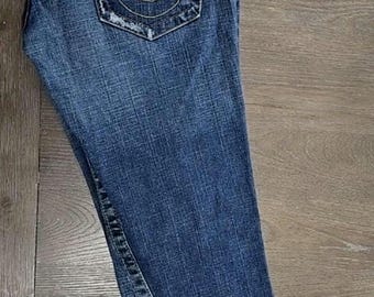 True Religion Joey Super T Herren Blue Jeans Größe Taille 34 × L-38