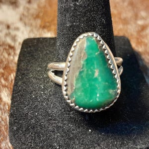 Broken Arrow Variscite Ring - Size 8.5 US