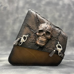 Leather Motorcycle Bag Vintage Brown Leather Bag Handmade Genuine Vegetal Leather Harley Swingarm Softail Harley Davidson Leather Bag