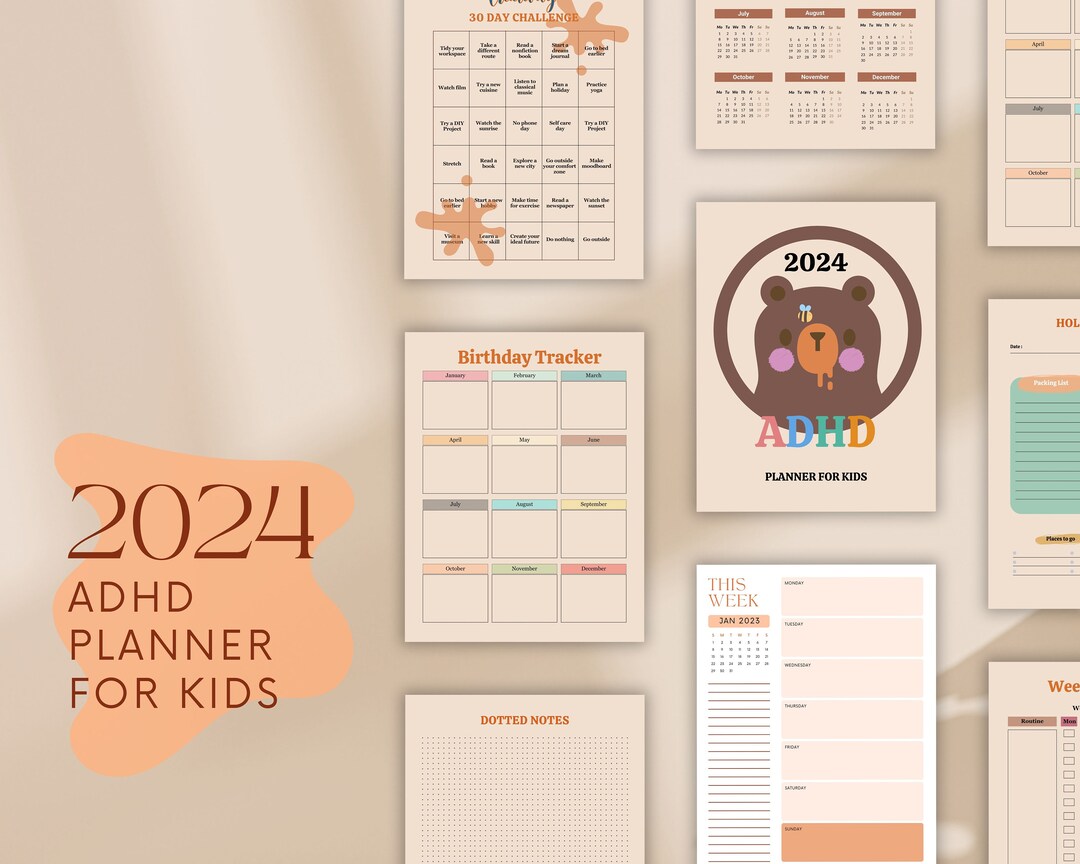 Kids ADHD Planner Printable for School Organization Fun ADHD Study ...