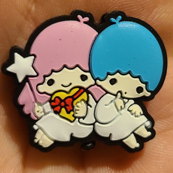 HK Twin Stars with Heart and Star Silicone Focal Bead Sanrio