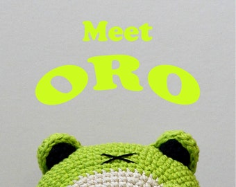 Wzór szydełkowy na żabę ORO, wyjątkowy wzór szydełkowy na amigurumi, wzór szydełkowy dla początkujących, wzór szydełkowy na pluszowe zwierzęta, wzór na pluszaka.