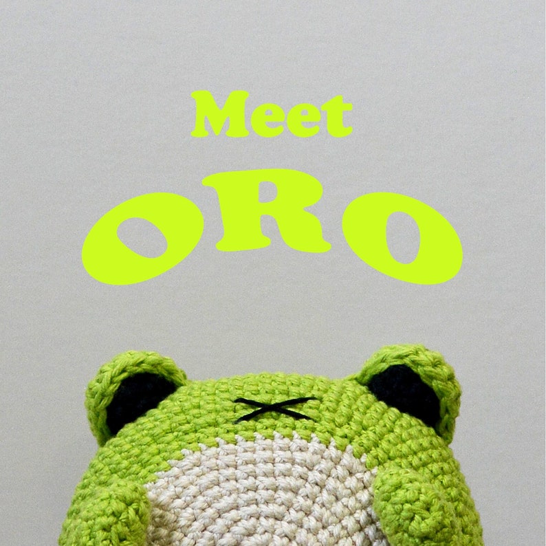 ORO Frog Crochet Pattern, Unique Amigurumi Crochet Pattern, Beginner Crochet Pattern, Stuffed Animals Crochet Pattern, Plushie Pattern. image 1