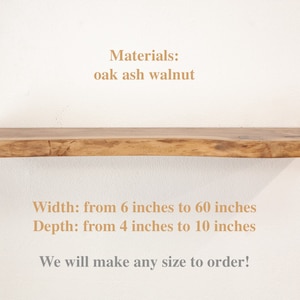 Custom Wood Shelves, Walnut Floating Shelves, Rustic Shelves, Bathroom Shelves with Bracket, Long Book Shelves,Kitchen Shelves