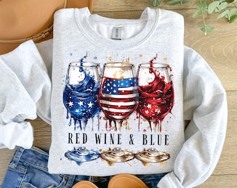 Red Wine and Blue PNG 4th of July Shirt Funny Wine Shirt American Flag PNG Sublimation Design 4th of July PNG Independence Day Usa Shirt Png
