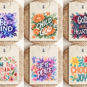22 Christian Shirts PNG Bundle Jesus Shirts Jesus PNG Religious Shirts Sublimation Design Bible Verse PNG Christian Png Boho Motivational