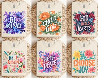 22 Christian Shirts PNG Bundle Jesus Shirts Jesus PNG Religious Shirts Sublimation Design Bible Verse PNG Christian Png Boho Motivational