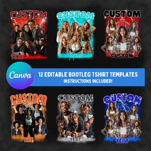 Rap Tee Template Custom Bootleg Shirt Editable Canva Template Girlfriend Custom Tshirt Sublimation Design Bootleg Rap Tee Canva Template
