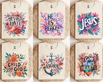 20+ Floral Christian PNG Easter PNG Shirts Jesus Shirts Jesus PNG Religious Shirts Sublimation Design Bible Verse png Christian Png